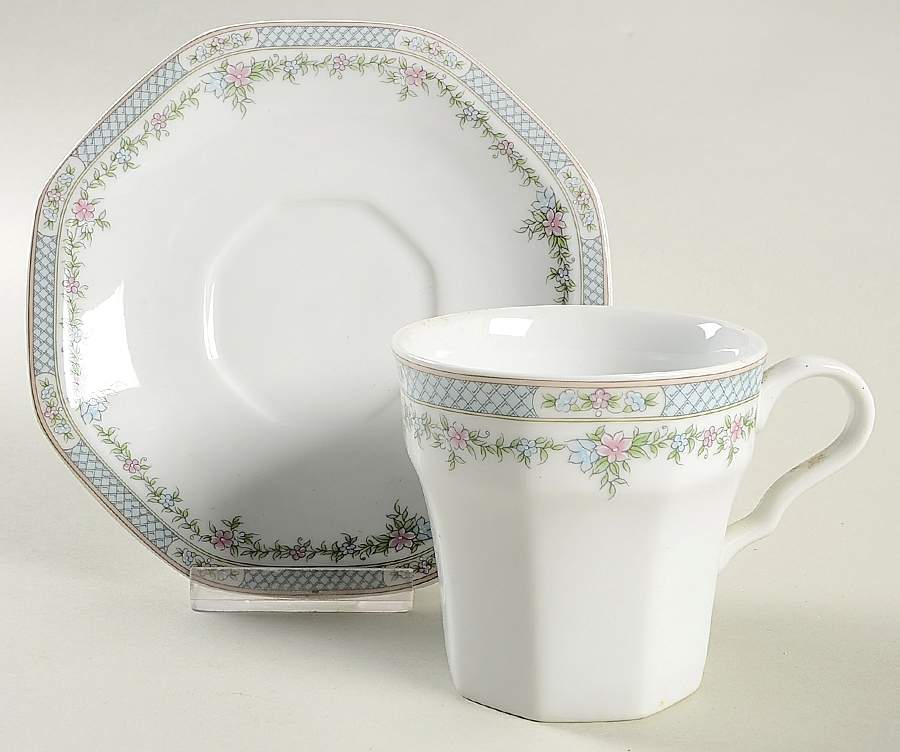 Floral Revue Flat Cup & Saucer Set by Christopher Stuart-1