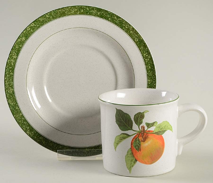 Fruit Delight Apple Flat Cup & Saucer Set by Christopher Stuart-1