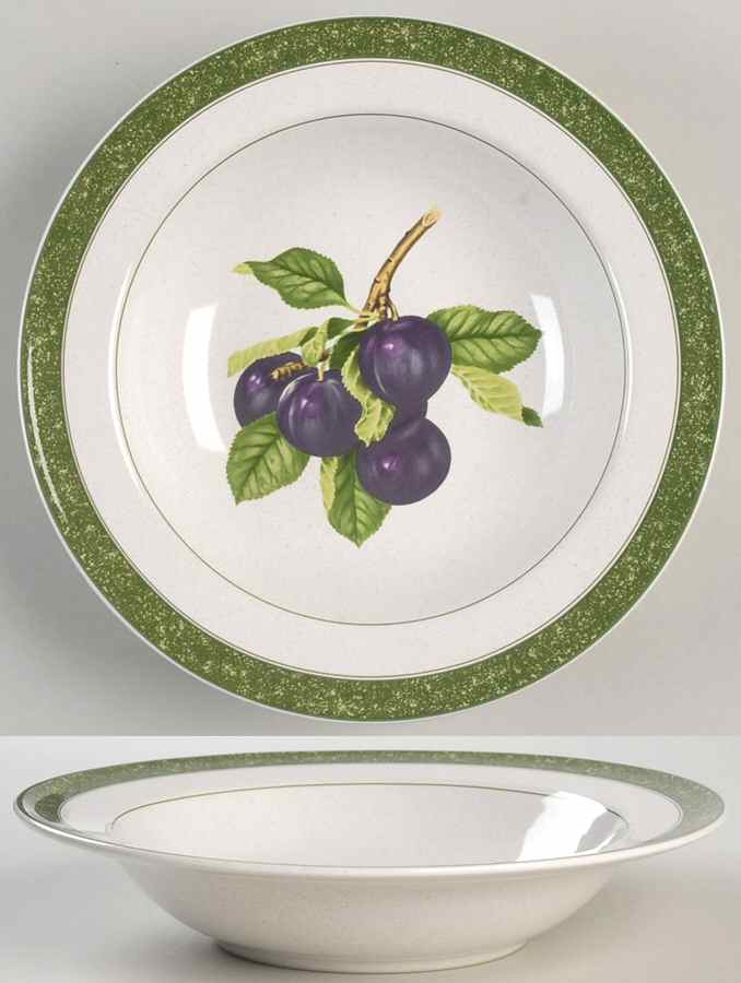 Fruit Delight Plum Rim Soup Bowl by Christopher Stuart-1