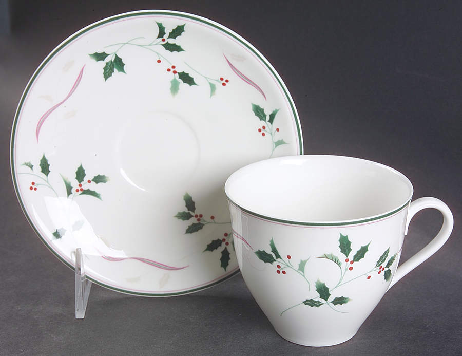Holiday Splendor Flat Cup & Saucer Set by Christopher Stuart-1