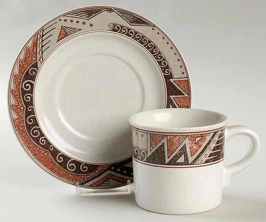 Montezuma Flat Cup & Saucer Set by Christopher Stuart-1