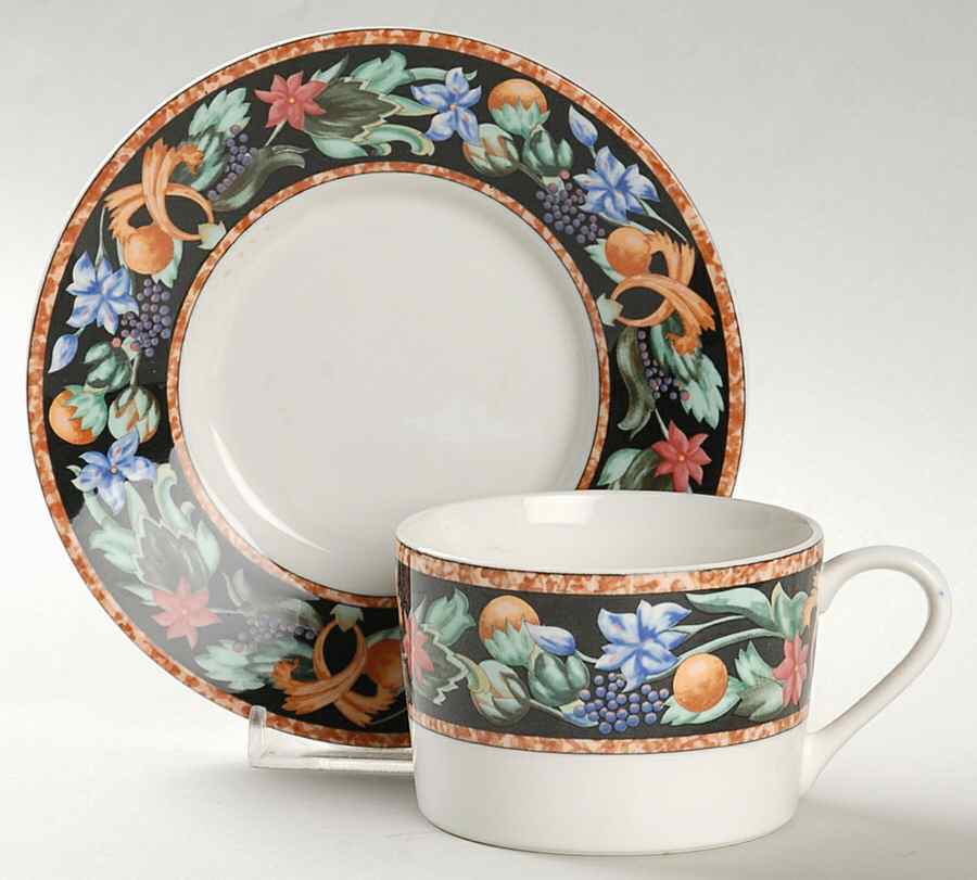 Mystical Garden Flat Cup & Saucer Set by Christopher Stuart-1