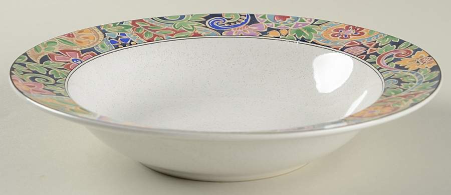 Paisley Mural Rim Soup Bowl by Christopher Stuart-1
