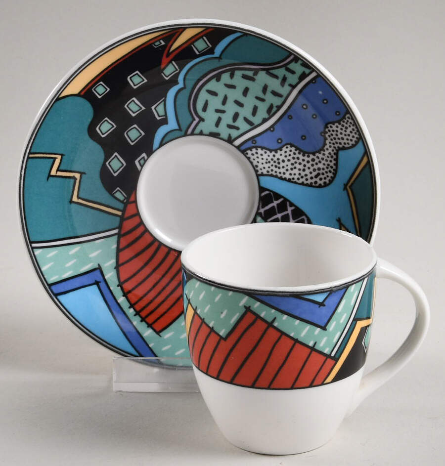 Rave Flat Demitasse Cup & Saucer Set by Christopher Stuart-1
