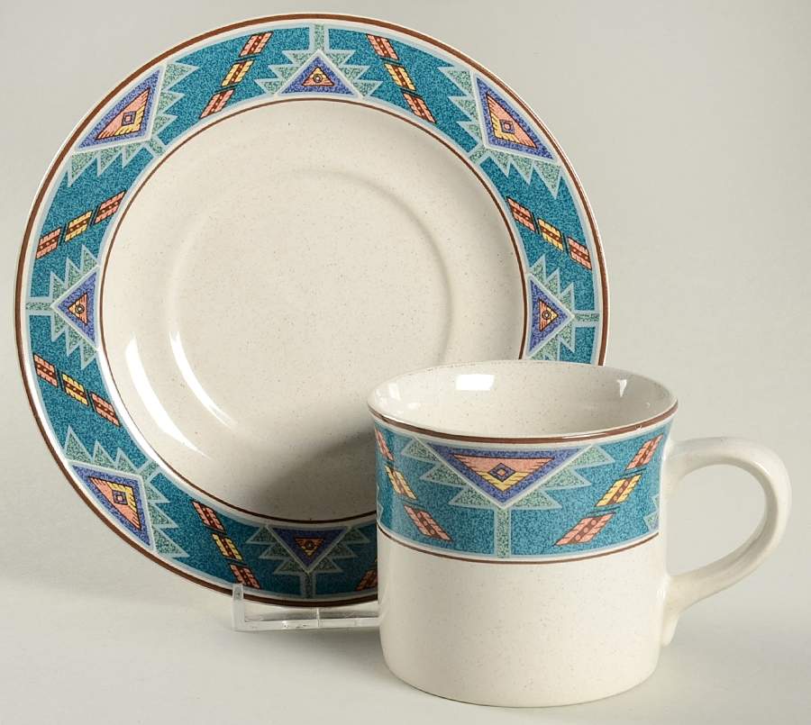Rio Grande Flat Cup & Saucer Set by Christopher Stuart-1