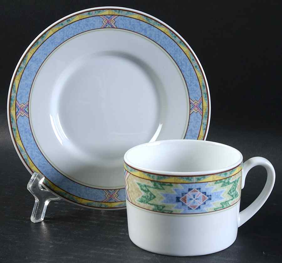 Rising Sun Flat Cup & Saucer Set by Christopher Stuart-1