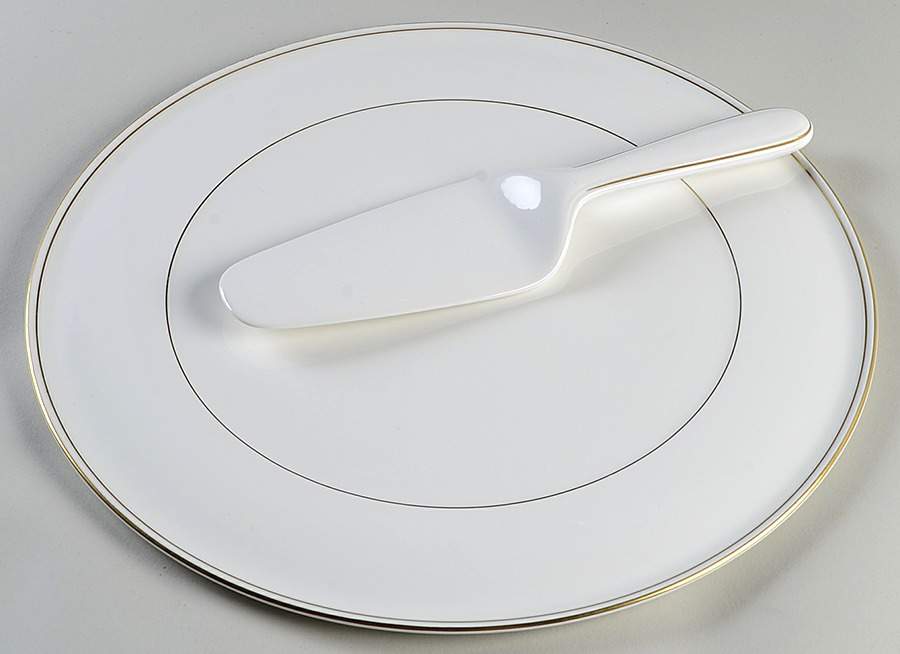 Royal Gold Cake Plate & Solid Ceramic Server Set (No Box) by Christopher Stuart-1