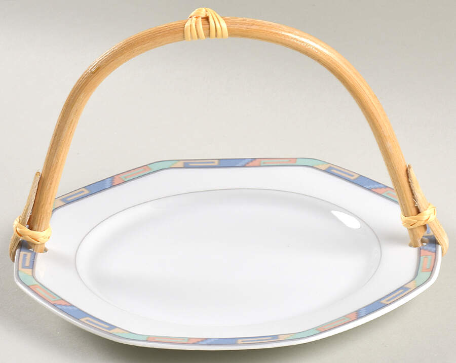Southwest 5 3/8"-5 5/8" Bamboo Handled Serving Plate  HC by Christopher Stuart-1