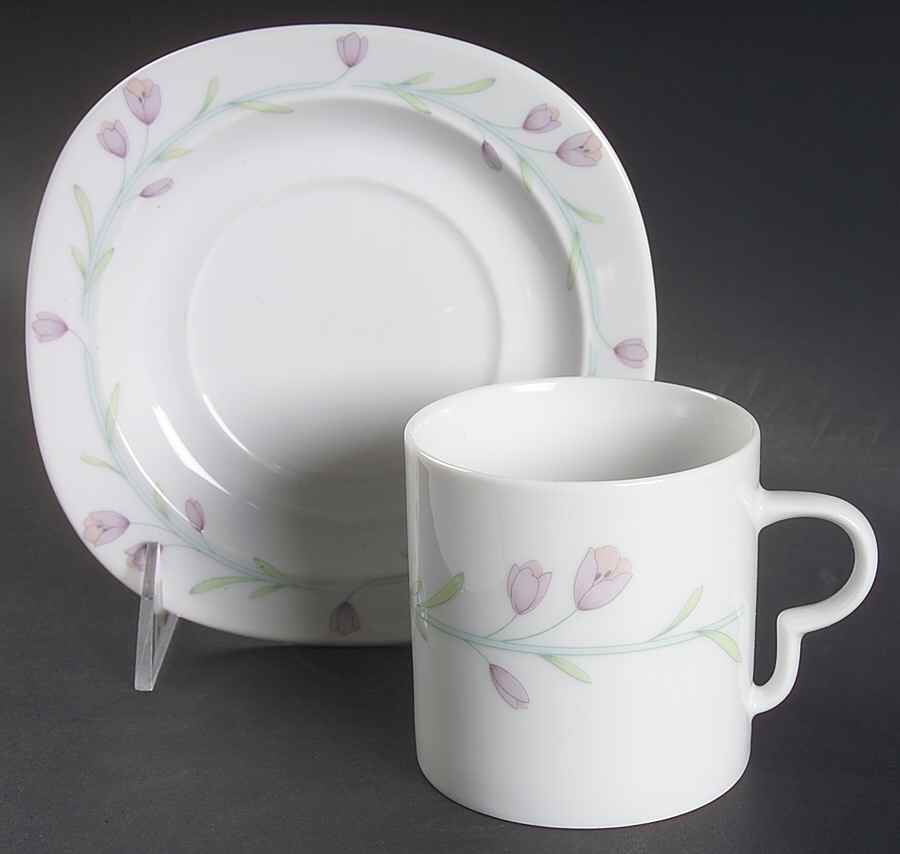 Spring Petals Flat Cup & Saucer Set by Christopher Stuart-1