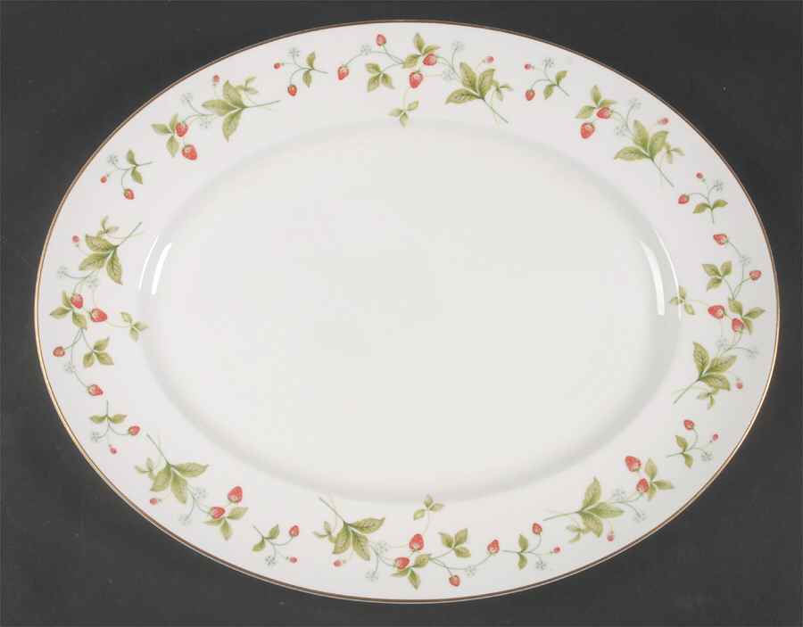 Strawberry Field 15" Oval Serving Platter by Christopher Stuart-1