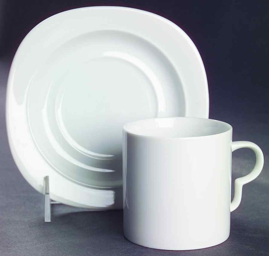 Studio White Flat Cup & Saucer Set by Christopher Stuart-1