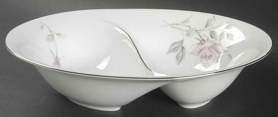 Briarclift 10" Oval Divided Vegetable Bowl by James Chatelaine-1