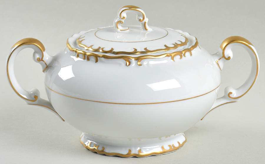 Gold Sharon Sugar Bowl & Lid by James Chatelaine-1