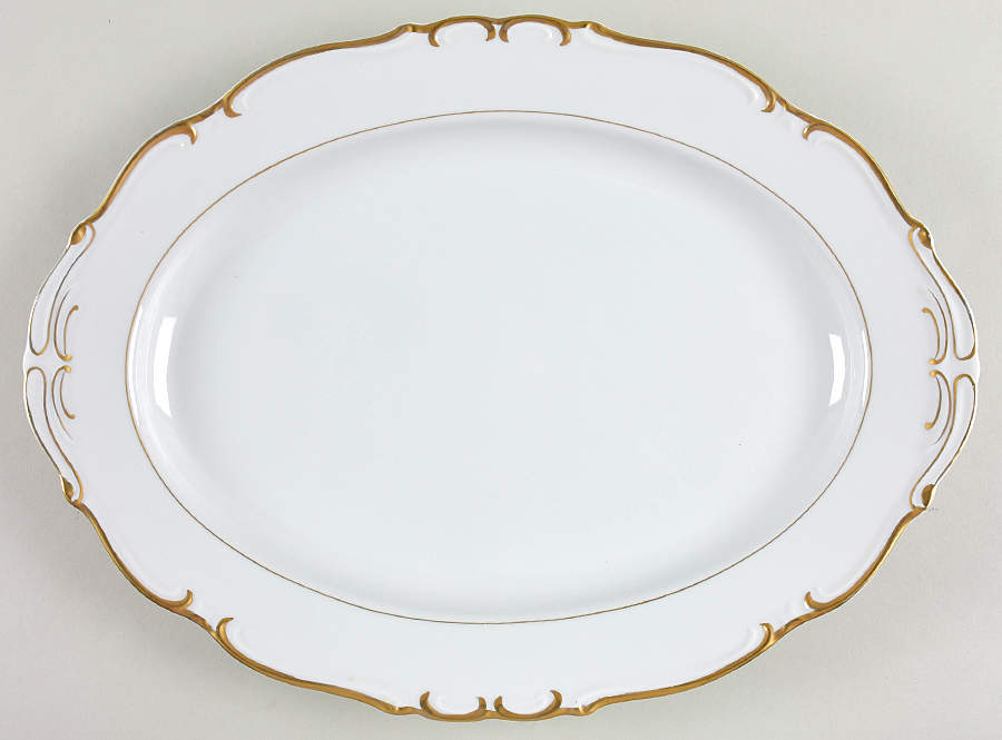 Gold Sharon 16" Oval Serving Platter by James Chatelaine-1