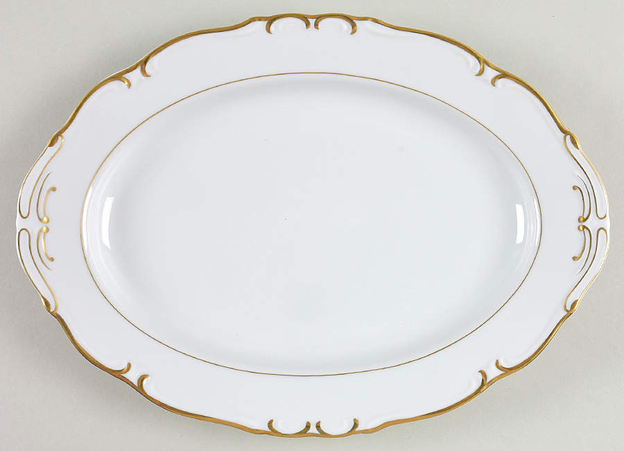 Gold Sharon 12" Oval Serving Platter by James Chatelaine-1