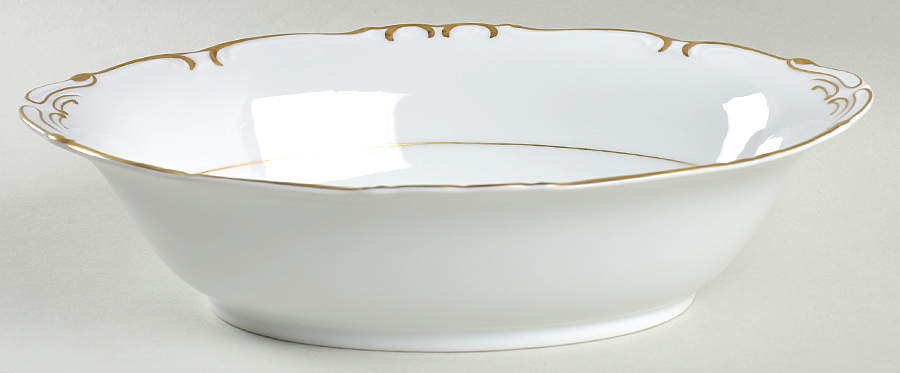 Gold Sharon 10" Oval Vegetable Bowl by James Chatelaine-1