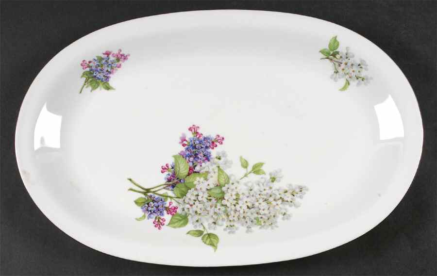 Lilac Time 14" Oval Serving Platter by James Chatelaine-1