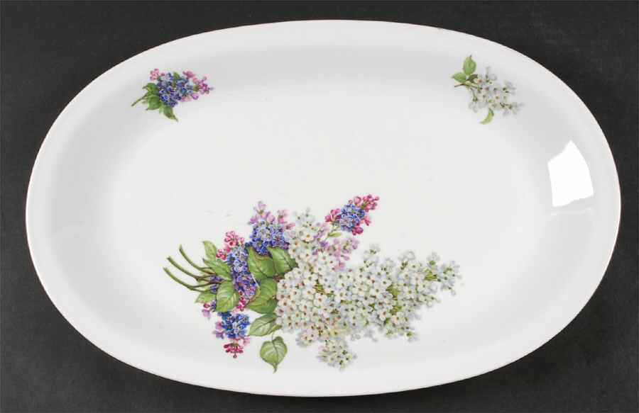Lilac Time 16" Oval Serving Platter by James Chatelaine-1