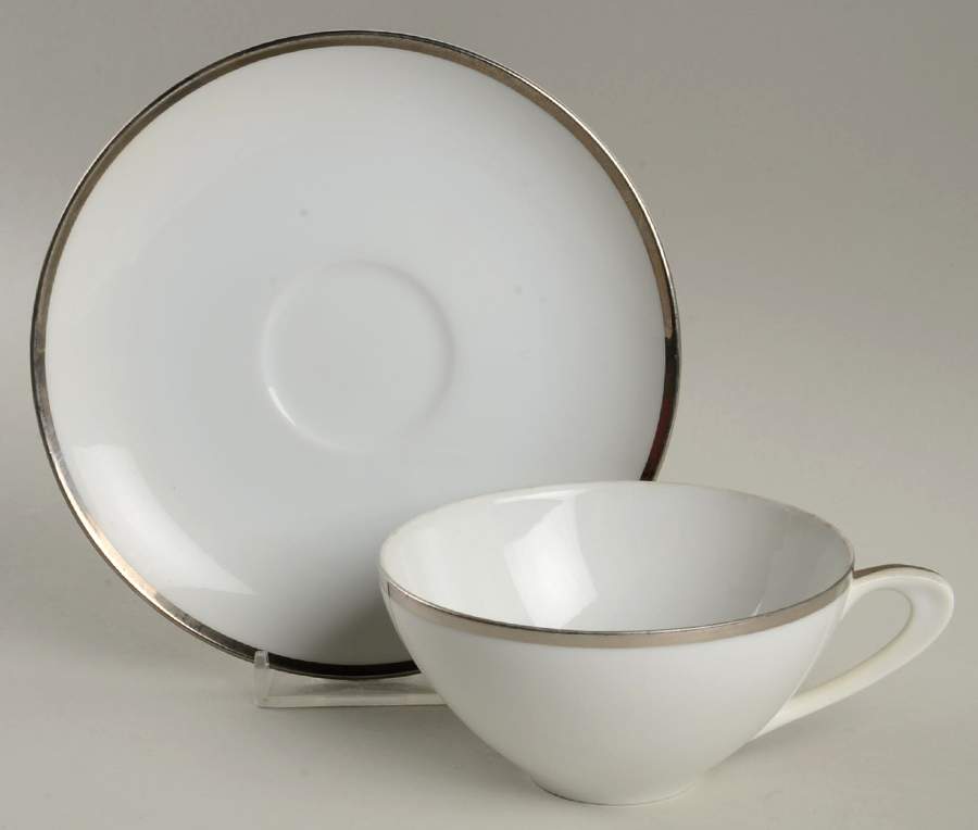 Moderne Flat Cup & Saucer Set by James Chatelaine-1