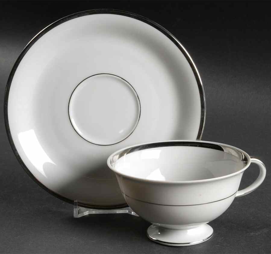 Plaza Footed Cup & Saucer Set by James Chatelaine-1