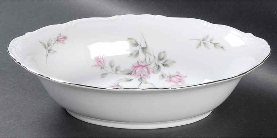 Sharon Rose 10" Oval Vegetable Bowl by James Chatelaine-1