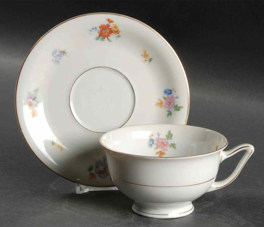 Dresdenflowers Footed Cup & Saucer Set by Chateau-1