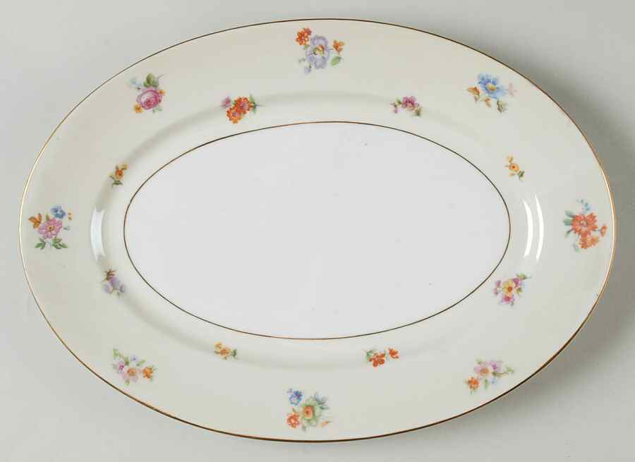 Dresdenflowers 11" Oval Serving Platter by Chateau-1