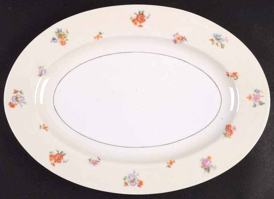 Dresdenflowers 13" Oval Serving Platter by Chateau-1
