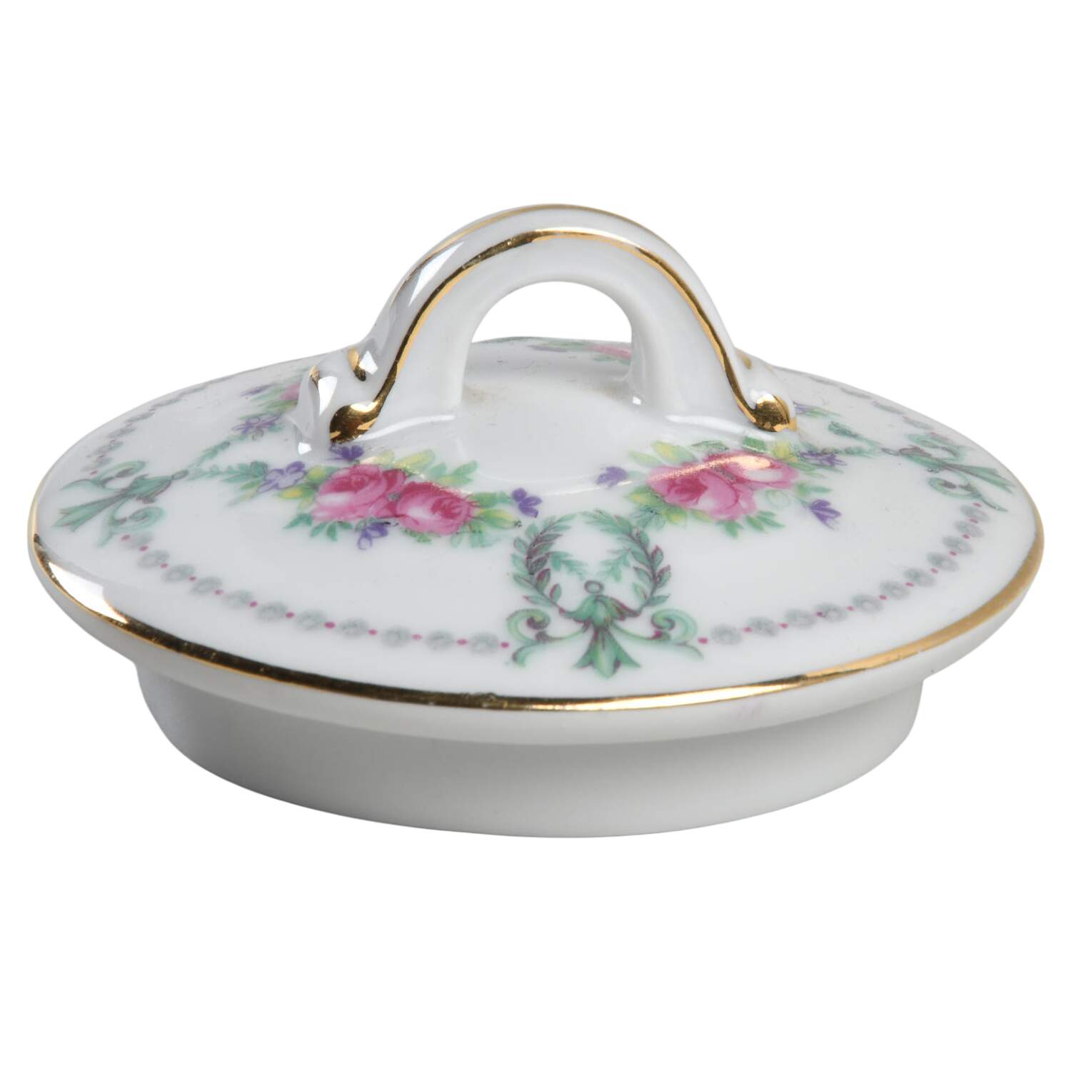 Rose Garland Lid for Sugar Bowl by Chateau-1