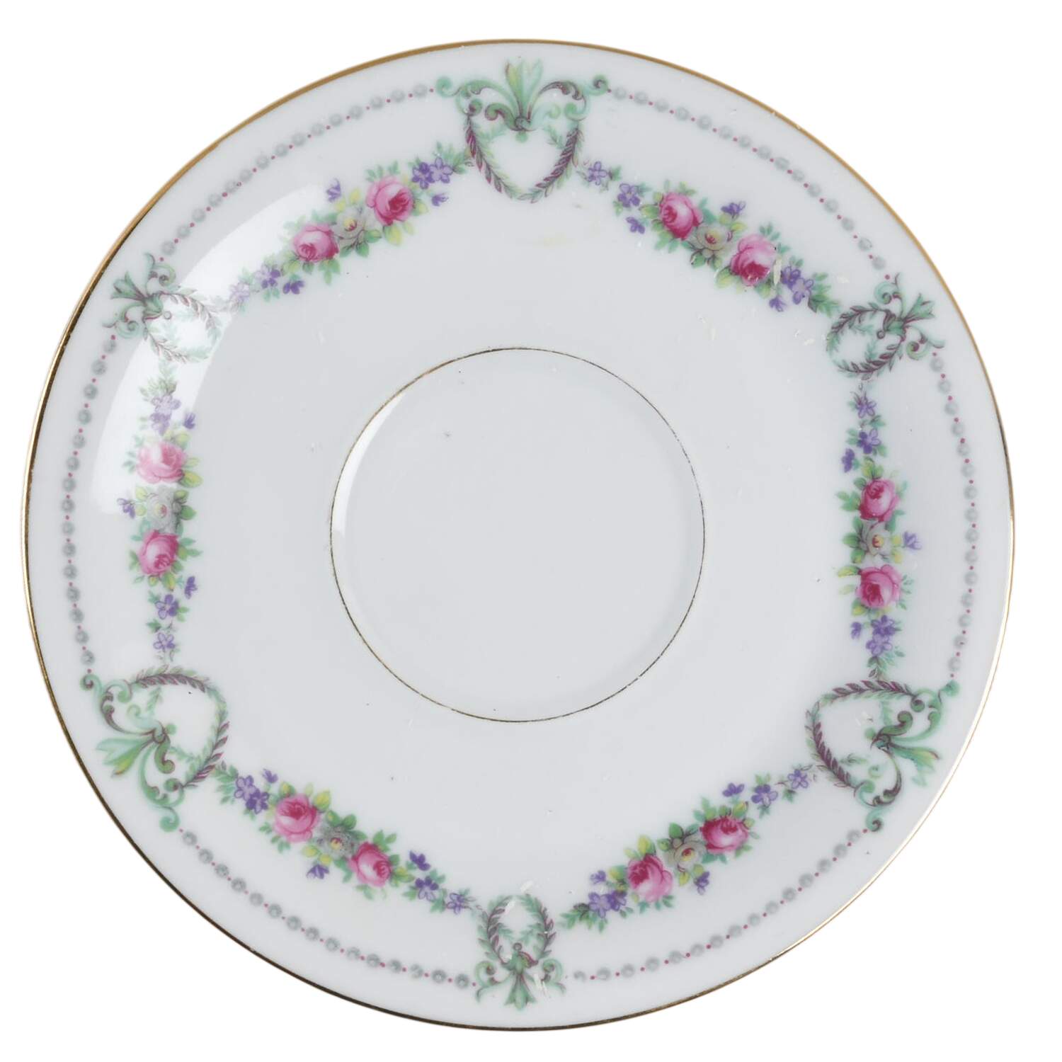 Rose Garland Saucer for Cream Soup Bowl by Chateau-1