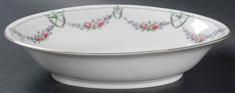 Rose Garland 9" Oval Vegetable Bowl by Chateau-1