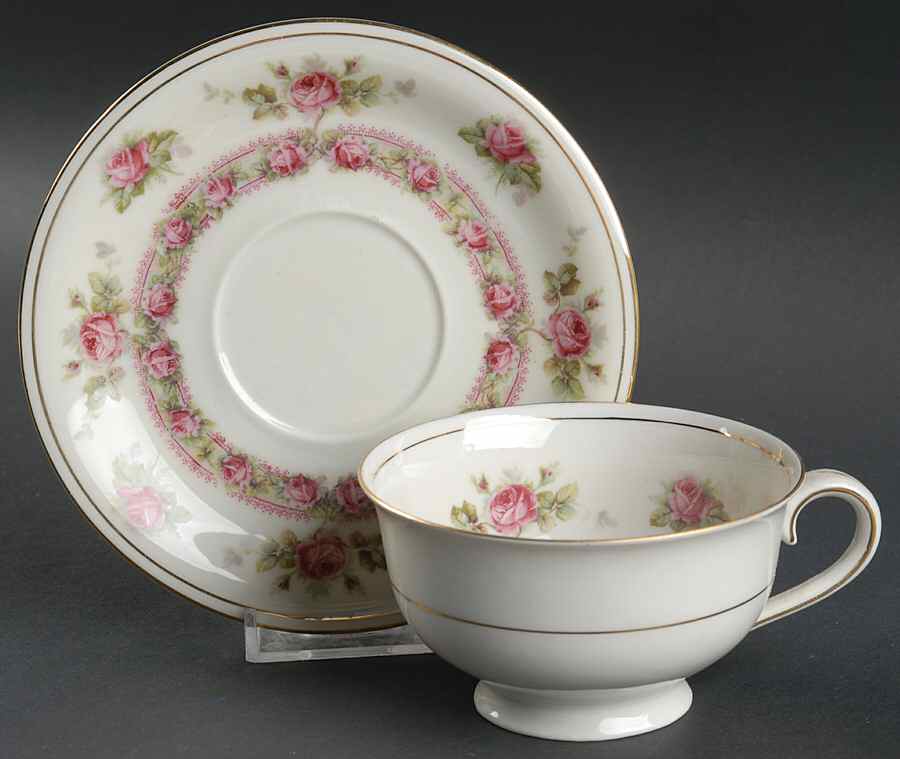 Rosedale Footed Cup & Saucer Set by Chateau-1
