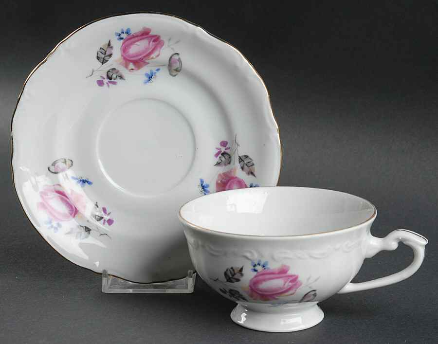 CHZ3 Footed Cup & Saucer Set by Chodziez-Poland-1