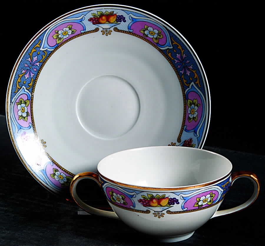 Clementine Flat Bouillon Cup & Saucer by Crown Imperial-1