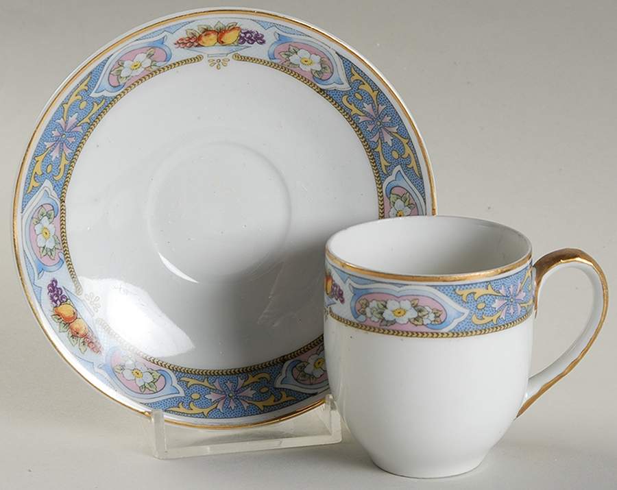 Clementine Flat Demitasse Cup & Saucer Set by Crown Imperial-1