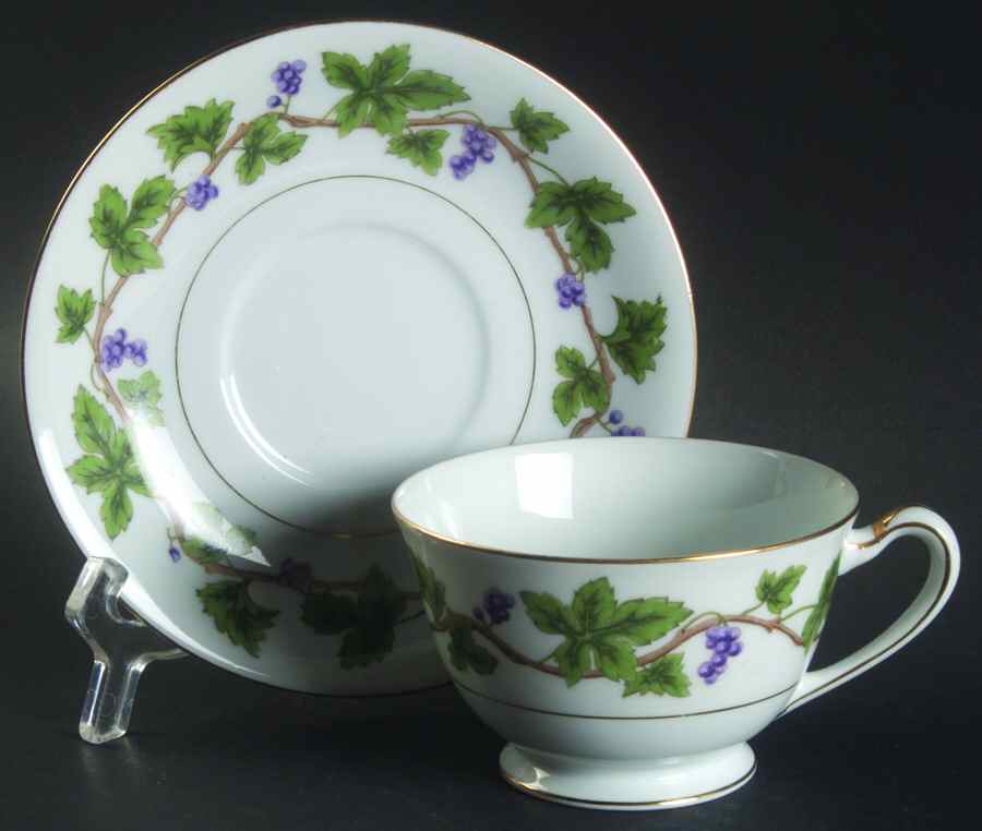 Vineyard Footed Cup & Saucer Set by Citadel-1