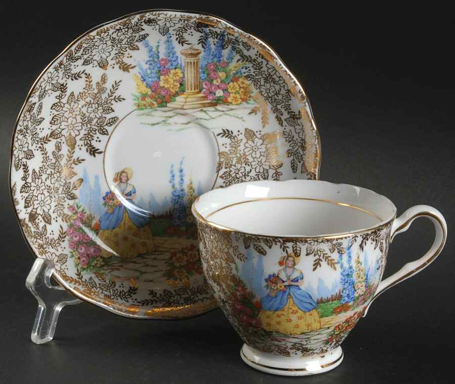 CLC10 Footed Cup & Saucer Set by Colclough-1
