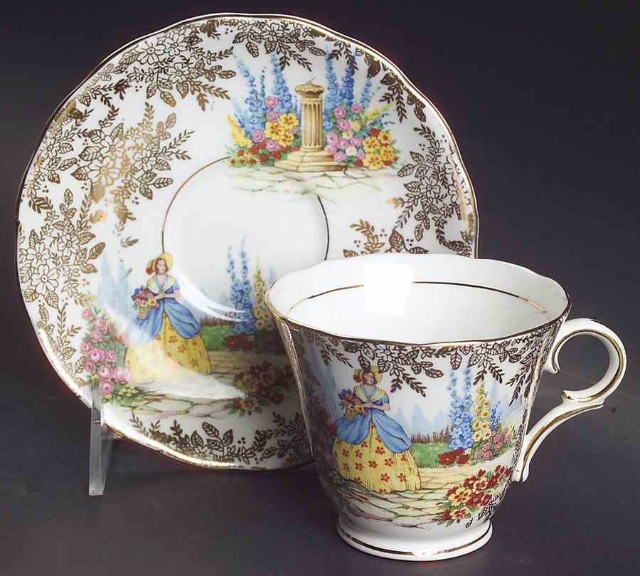 CLC10 Footed Cup & Saucer Set by Colclough-1