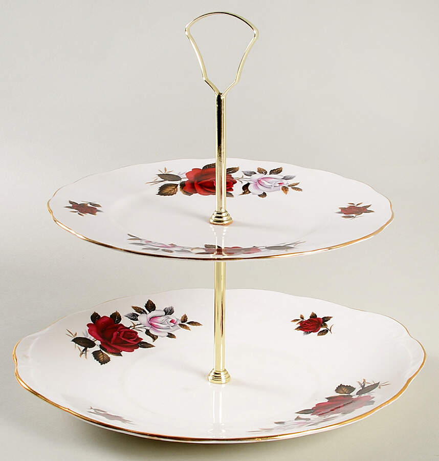 7906 2 Tiered Serving Tray(Handled Cake&Salad Plate) by Colclough-1