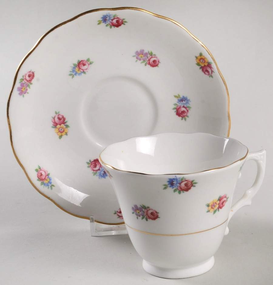 6453 Footed Cup & Saucer Set by Colclough-1
