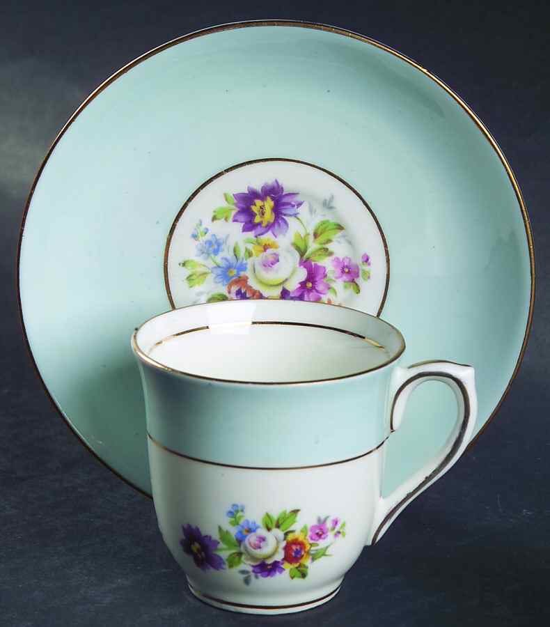 CLC25 Flat Demitasse Cup & Saucer Set by Colclough-1