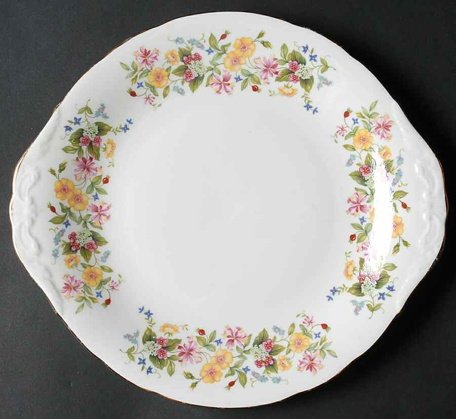 CLC3 Handled Cake Plate by Colclough-1