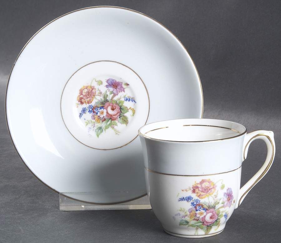 CLC6 Flat Demitasse Cup & Saucer Set by Colclough-1