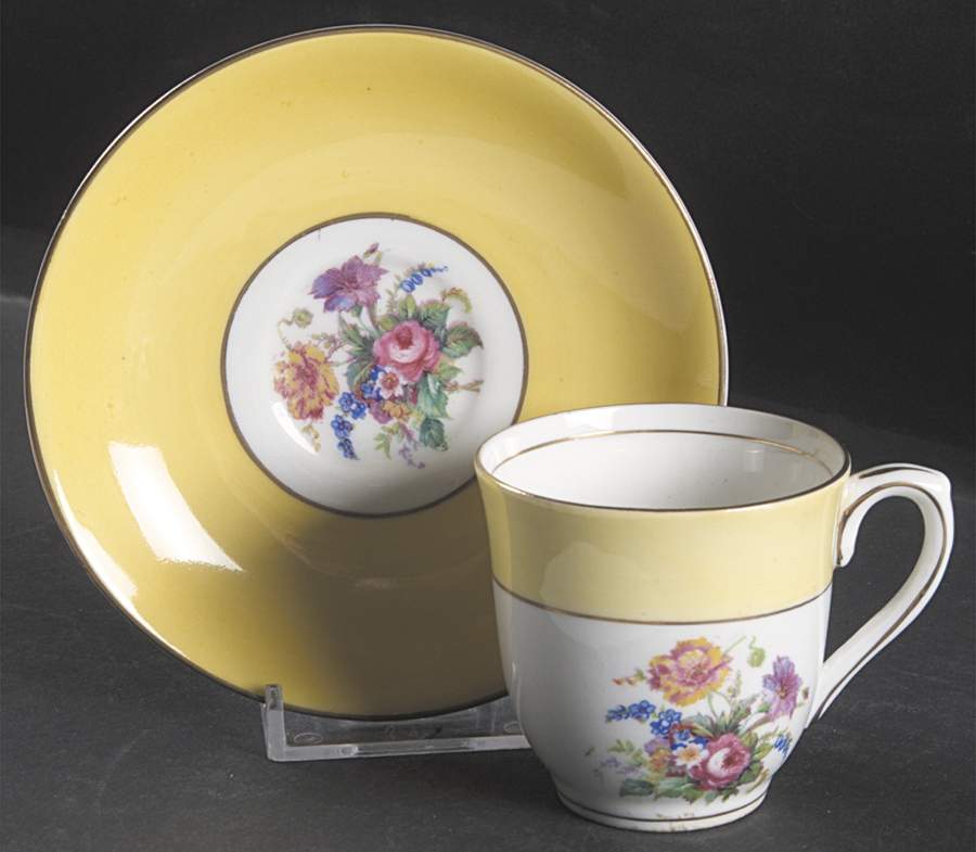 CLC6 Flat Demitasse Cup & Saucer Set by Colclough-1