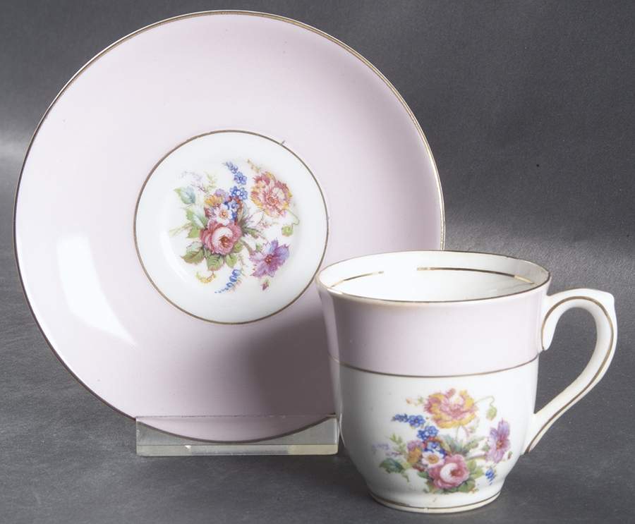 CLC6 Flat Demitasse Cup & Saucer Set by Colclough-1