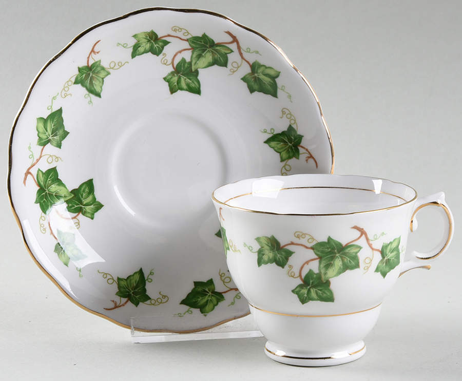 Ivy Leaf Footed Cup & Saucer Set by Colclough-1