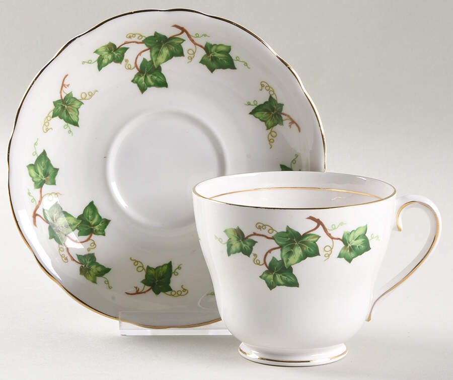 Ivy Leaf Footed Cup & Saucer Set by Colclough-1