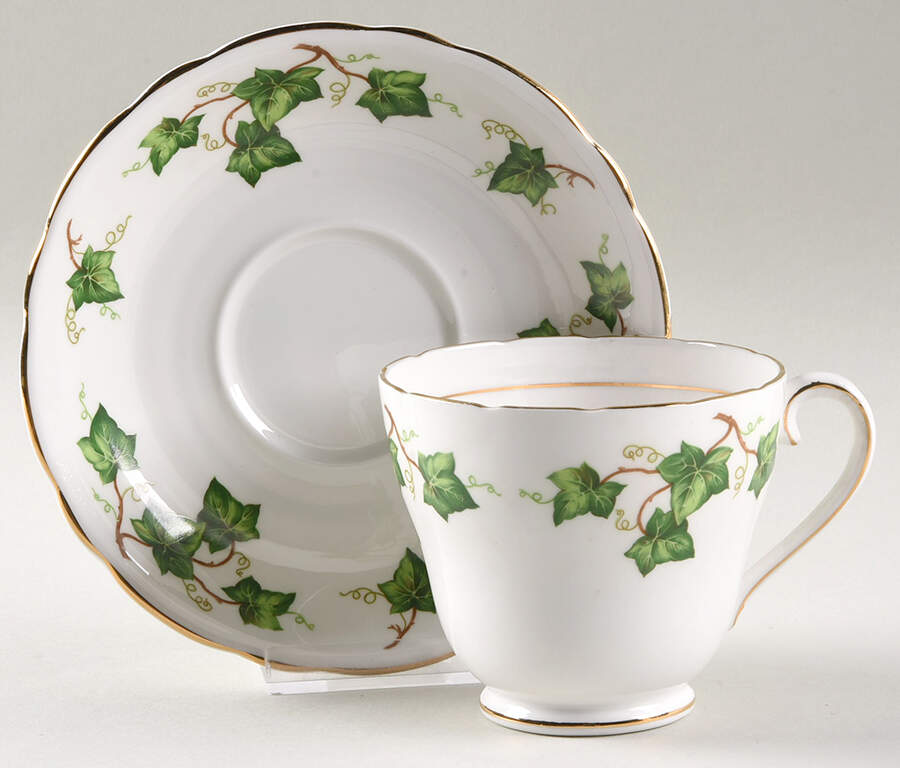 Ivy Leaf Footed Cup & Saucer Set by Colclough-1