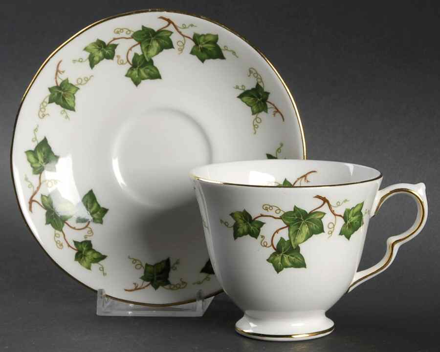 Ivy Leaf Footed Cup & Saucer Set by Colclough-1