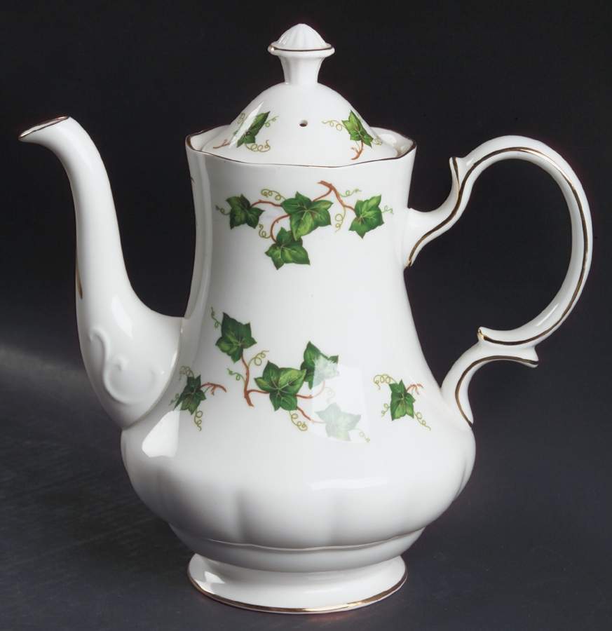 Ivy Leaf Coffee Pot & Lid by Colclough-1